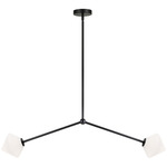 Novo Diamond 2-Light Linear Pendant - Black / Opal