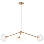 Novo Diamond Chandelier - Aged Gold Brass / Clear