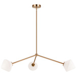 Novo Diamond Chandelier - Aged Gold Brass / Opal