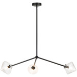 Novo Diamond Chandelier - Black / Clear
