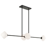 Novo Diamond Linear Chandelier - Black / Opal