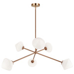 Novo Diamond Chandelier - Aged Gold Brass / Opal