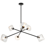 Novo Diamond Chandelier - Black / Clear