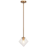Novo Diamond Pendant - Aged Gold Brass / Clear