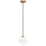 Novo Diamond Pendant - Aged Gold Brass / Opal