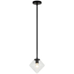 Novo Diamond Pendant - Black / Clear