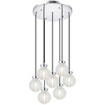 Ridge Multi Light Pendant - Chrome / Clear
