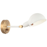 Blare Swing Arm Wall Sconce - Aged Gold Brass / White