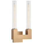 Odelle Dual Wall Sconce - Aged Gold Brass / Clear