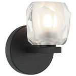Carleton Wall Sconce - Matte Black / Crystal