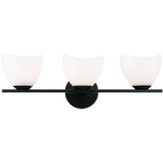 Uptowne Bathroom Vanity Light - Black / Opal