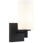 Candela Wall Sconce - Matte Black / Opal