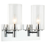Candela Dual Wall Sconce - Chrome / Clear