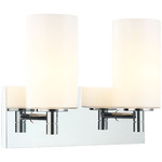 Candela Dual Wall Sconce - Chrome / Opal