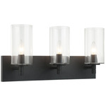 Candela Bathroom Vanity Light - Matte Black / Clear