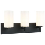 Candela Bathroom Vanity Light - Matte Black / Opal