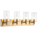 Candela Bathroom Vanity Light - Aged Gold Brass / Clear