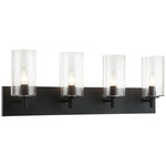 Candela Bathroom Vanity Light - Matte Black / Clear
