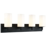 Candela Bathroom Vanity Light - Matte Black / Opal