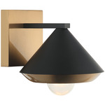 Velax Wall Sconce - Aged Gold Brass / Matte Black