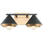 Velax Bathroom Vanity Light - Aged Gold Brass / Matte Black