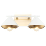 Velax Bathroom Vanity Light - Aged Gold Brass / White