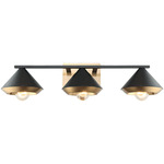 Velax Bathroom Vanity Light - Aged Gold Brass / Matte Black