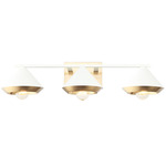 Velax Bathroom Vanity Light - Aged Gold Brass / White