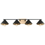 Velax Bathroom Vanity Light - Aged Gold Brass / Matte Black