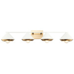 Velax Bathroom Vanity Light - Aged Gold Brass / White