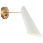 Butera Swing Arm Wall Sconce - Aged Gold Brass / White