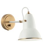 Buzz Wall Sconce - Aged Gold Brass / White