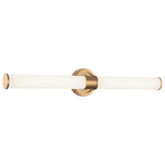 Steveston Bathroom Vanity Light - Aged Gold Brass / White