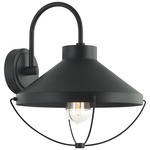 Fable Outdoor Wall Sconce - Matte Black / Clear