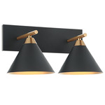 Bliss Bathroom Vanity Light - Aged Gold Brass / Matte Black