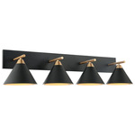 Bliss Bathroom Vanity Light - Aged Gold Brass / Matte Black