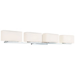Chiclet Bathroom Vanity Light - Chrome / White