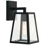 Denzil Outdoor Wall Sconce - Matte Black / Clear