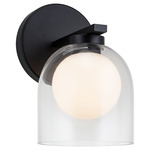 Derbishone Wall Sconce - Black / Clear / Opal