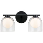 Derbishone Bathroom Vanity Light - Black / Clear / Opal