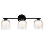 Derbishone Bathroom Vanity Light - Black / Clear / Opal