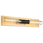 Tubo Bathroom Vanity Light - Aged Gold Brass / Matte Black / Clear