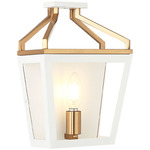 Mavonshire Wall Sconce - Aged Gold Brass / White / Clear
