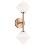 Novo Diamond Wall Sconce - Aged Gold Brass / Opal