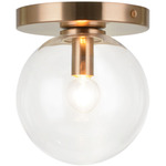 Cosmo Wall / Ceiling Light - Aged Gold Brass / Clear