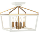 Mavonshire Ceiling Light - Aged Gold Brass / White