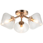 Novo Diamond Ceiling Light - Aged Gold Brass / Clear