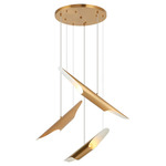 Stylus Multi Light Pendant - Aged Gold Brass