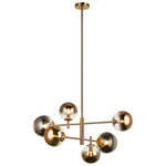 Averley Chandelier - Aged Gold Brass / Clear / Gradient Gold