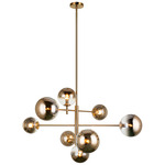 Averley Chandelier - Aged Gold Brass / Clear / Gradient Gold